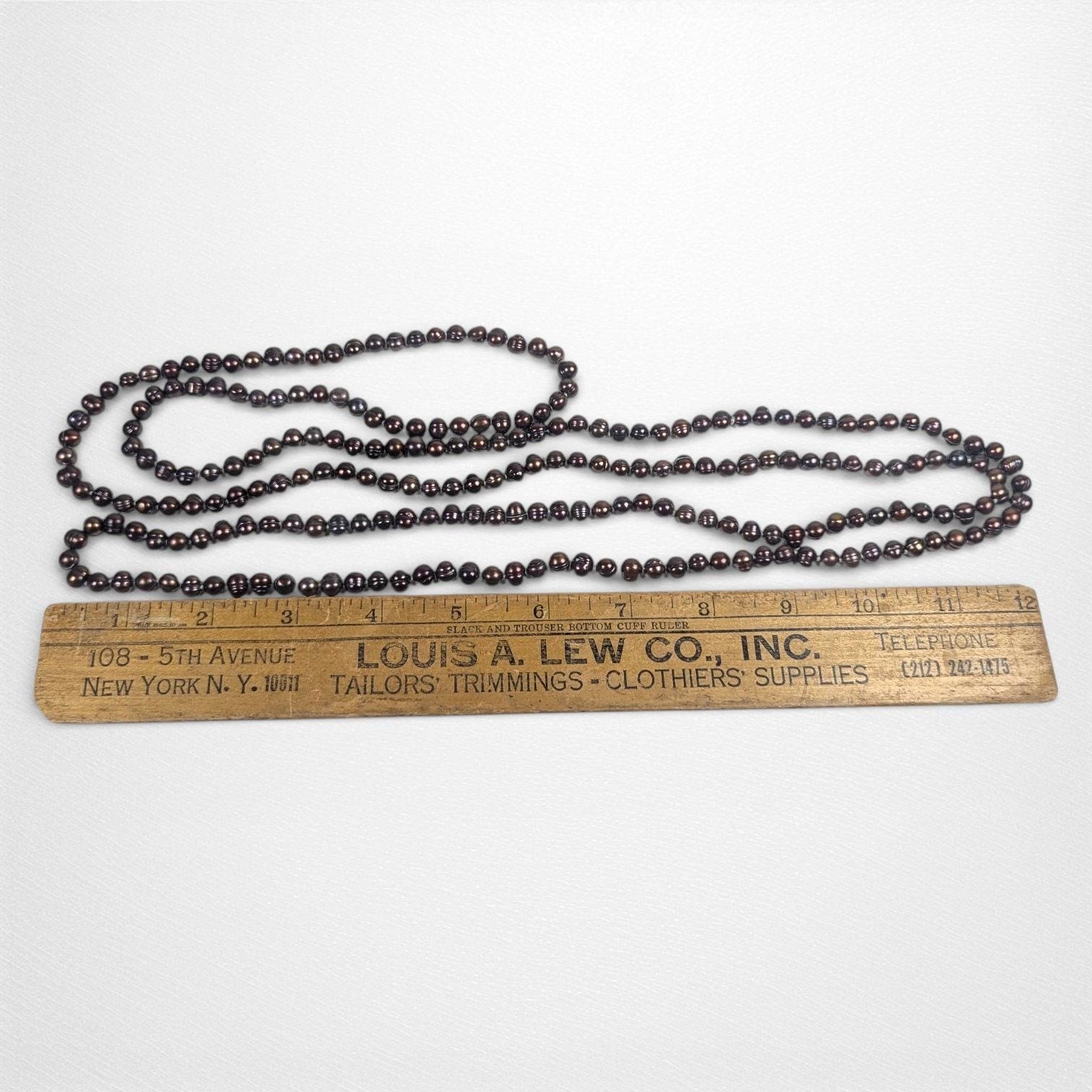 Vintage Chocolate Freshwater Pearl Necklace, 60"