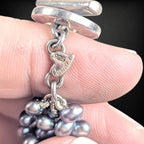 Carolee 3 Strand Peacock Freshwater Pearl Choker Necklace Sterling Silver 16"