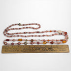 Vintage 60 Inch Dyed Shell Bead Necklace Peach Pink Tones