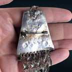 Vintage Israeli Sterling Silver & Tiger's Eye Pendant Brooch on Italian Chain