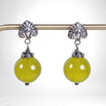 Ventage Sterling Silver Yellow Chalcedony Orb Drop Earrings
