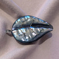 Vintage Mexican Sterling Silver Abalone Leaf Brooch, Hecho en Mexico 925