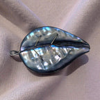 Vintage Mexican Sterling Silver Abalone Leaf Brooch, Hecho en Mexico 925