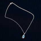 Sterling Silver Opal Doublet Pendant Necklace, Signed, 18 Inch Chain