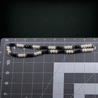Sterling Silver Freshwater Pearl and Faceted Onyx Necklace, 18 Inches