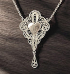 Vintage Egyptian Revival Sterling Silver Pendant: Camel, Pyramid, Filigree - 1930s-40s