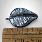 Vintage Mexican Sterling Silver Abalone Leaf Brooch, Hecho en Mexico 925