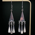 Vintage Mexican Sterling Abalone Chandelier Earrings, 925, 3″