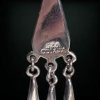 Vintage Mexican Sterling Abalone Chandelier Earrings, 925, 3″