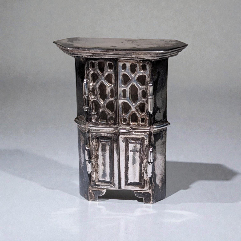 Antique American Sterling Miniature Cupboard RECO Attleboro c1920s Dollhouse