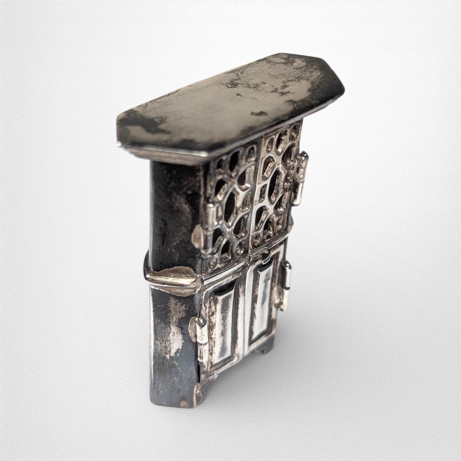 Antique American Sterling Miniature Cupboard RECO Attleboro c1920s Dollhouse