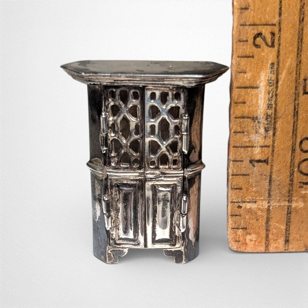 Antique American Sterling Miniature Cupboard RECO Attleboro c1920s Dollhouse