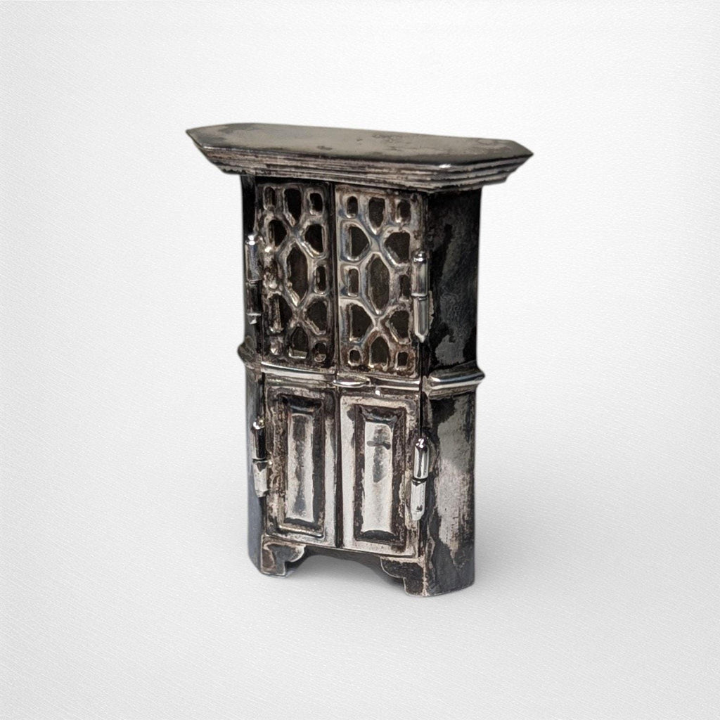 Antique American Sterling Miniature Cupboard RECO Attleboro c1920s Dollhouse