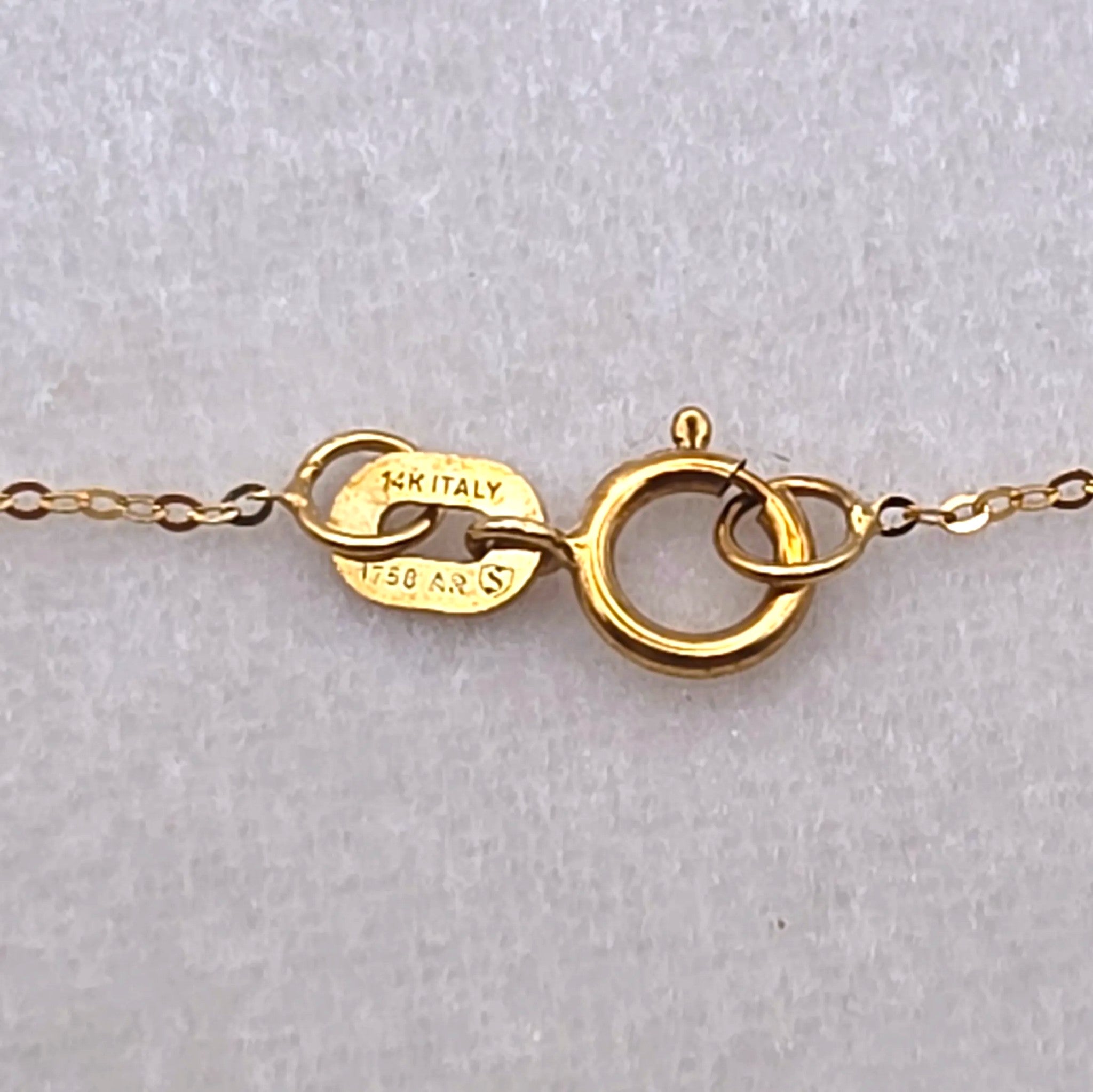 Vintage Italian 14K Gold Dainty Textured Heart Pendant Necklace, 18"