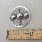 Vintage Mexican Sterling Silver Openwork Dome and Scroll Brooch AHCL 925